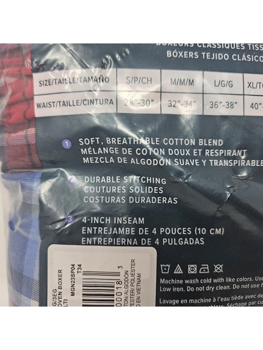 Gildan Woven Men's Boxers Size 3XL (48”-50”) Multicolor Plaid Cotton Blend New